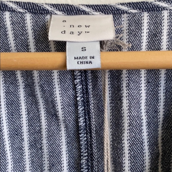 Short Sleeve Buttoned Tie Waist Top - A New Day - Picture 2 of 7